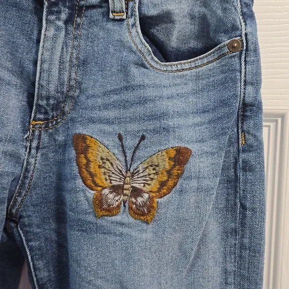 MM Vintage Embroidered Light Blue Denim Flare Jeans - Picture 13 of 14